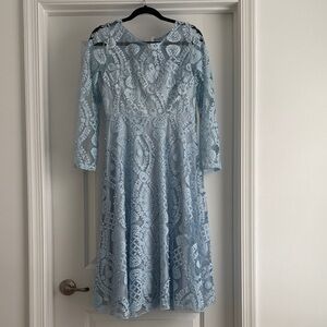 Elegant Lace Blue Dress